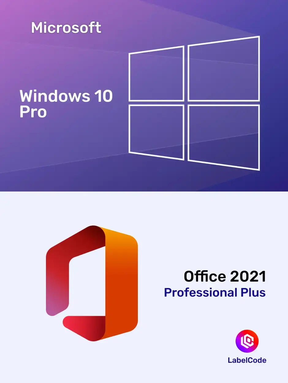 Комплект Лицензионных ключей Windows 10 Pro и Office 2021 Professional Plus Labelcode
