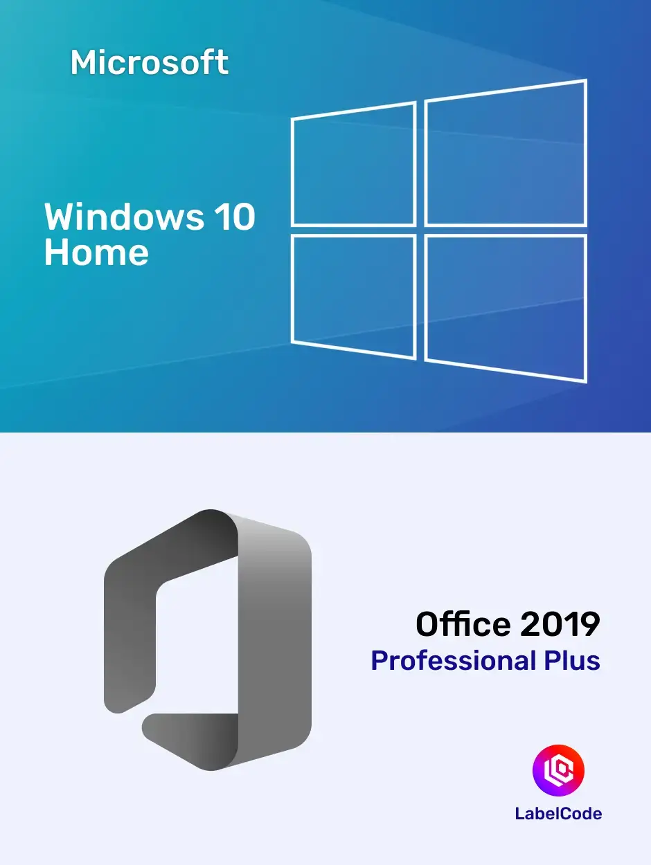 Комплект Лицензионных ключей Windows 10 Home и Office 2019 Professional Plus Labelcode